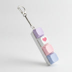 Lilac Heart Keycap Bar Keychain