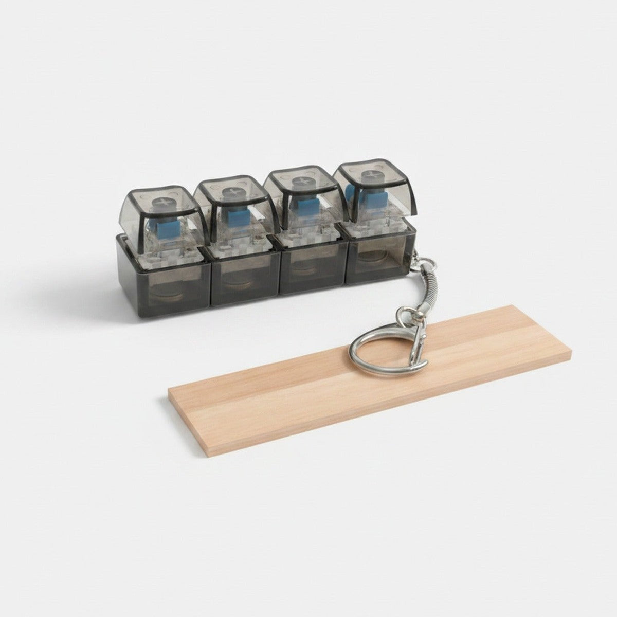 Four-Key Mechanical Switch Keychain - Clear Black