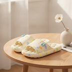 Puffy Cloud Slide Slippers - Cream Multi