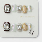 Gem-Studded Press-On Manicure Set - Pearl & Gem Mix