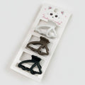 Cat Ear Hair Clips Set - White Black Brown – hair accessories (view 1)