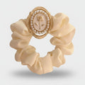 Cream Pearl Rose Cameo Velvet Scrunchie – hair accessories (view 1)