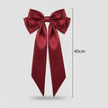 Silky Bow Hair Claw - Wine