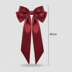 Silky Bow Hair Claw - Wine
