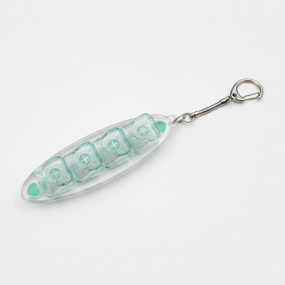 Heart Keycap Light-Up Keychain - Mint