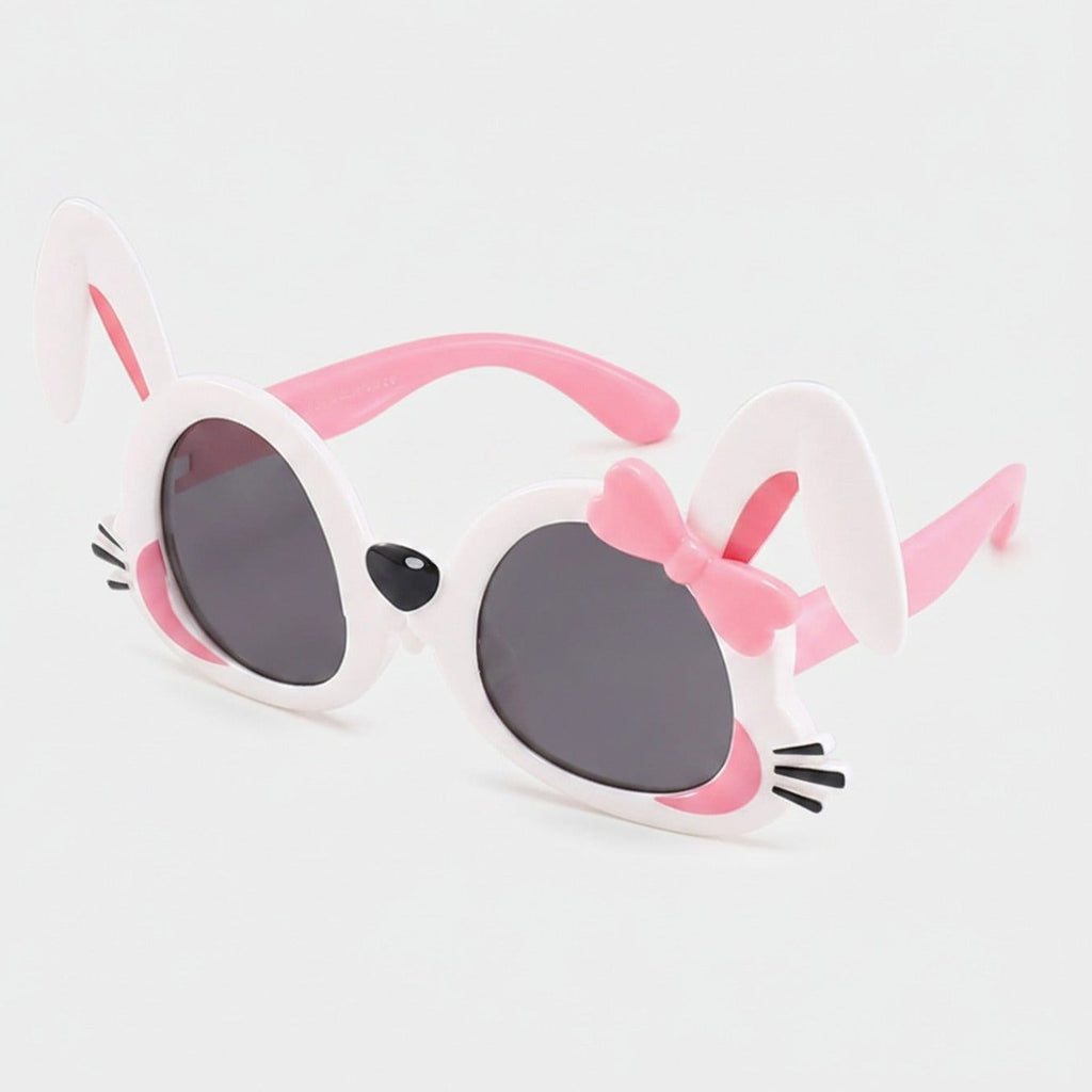 Bunny Ear Pink White Sunglasses With Bow – eyewear (view 1)