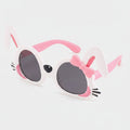 Bunny Ear Pink White Sunglasses With Bow – eyewear (view 1)