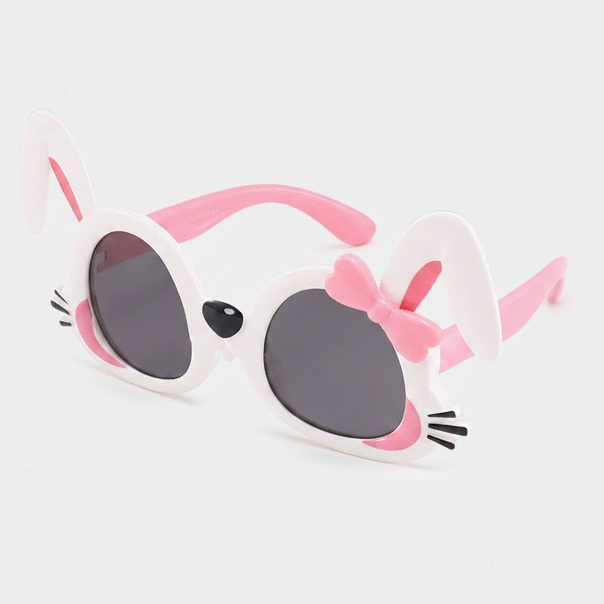 Bunny Ear Pink White Sunglasses With Bow – eyewear (view 1)