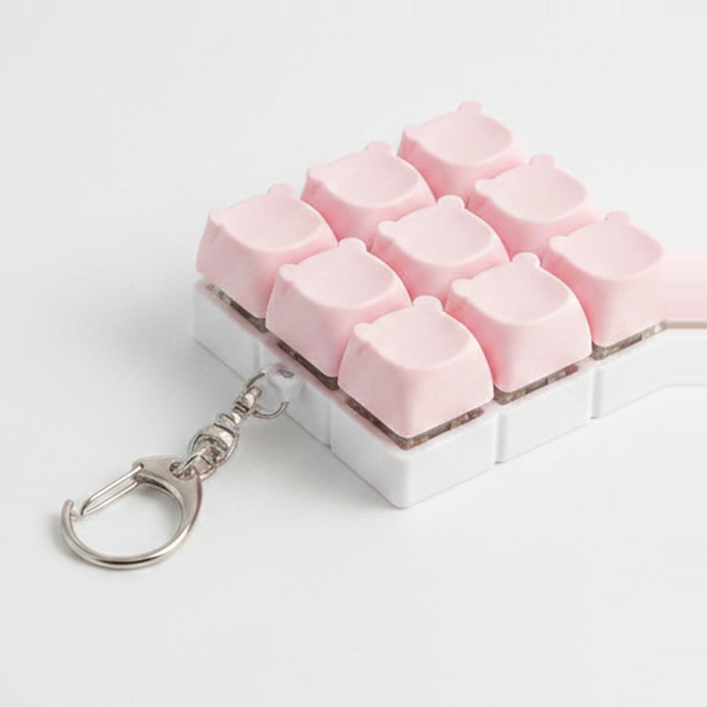 Mini Keyboard Keycap Keychain - Blue, Purple, Pink & Yellow