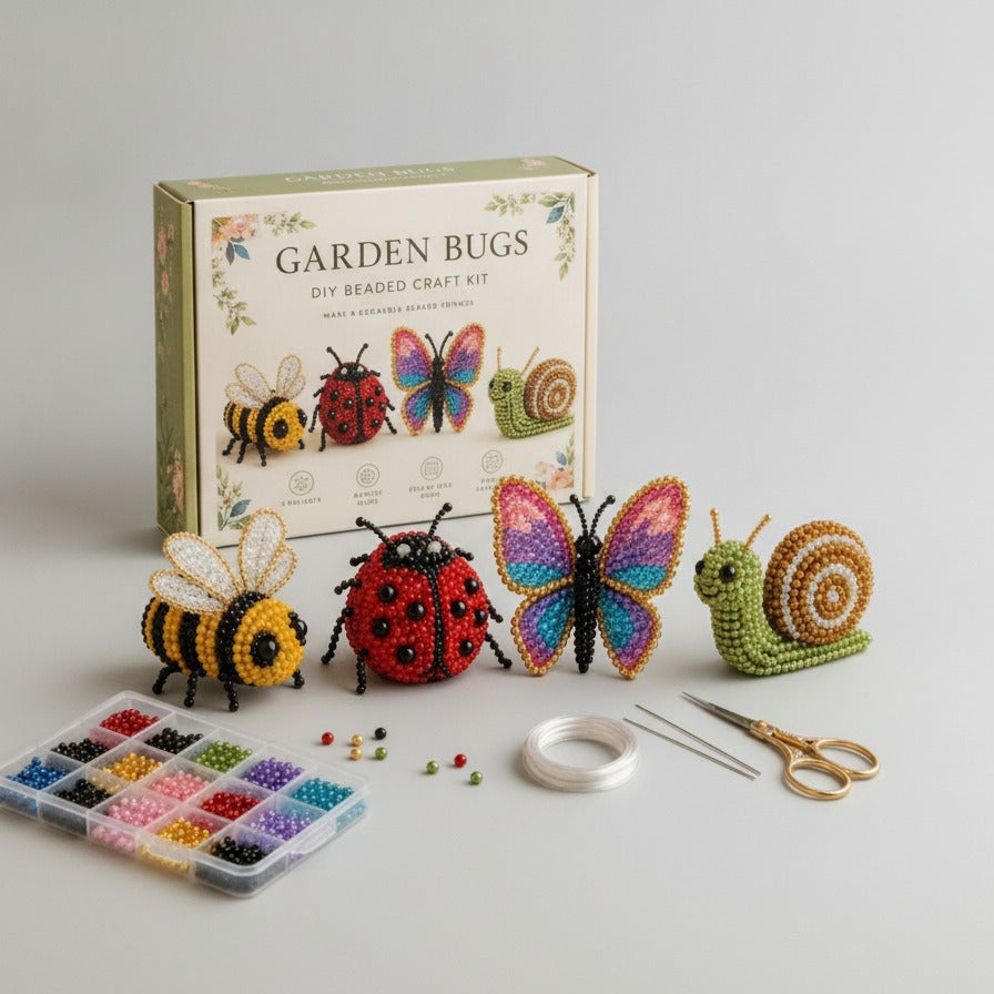 Sparkly Beaded Bird Craft Set - Garden Bugs
