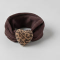 Leopard Heart Charm Brown Scrunchie – hair accessories (view 1)