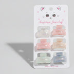 Mini Claw Clip Set – 6 Pack - Pink & Taupe – hair accessories (view 1)