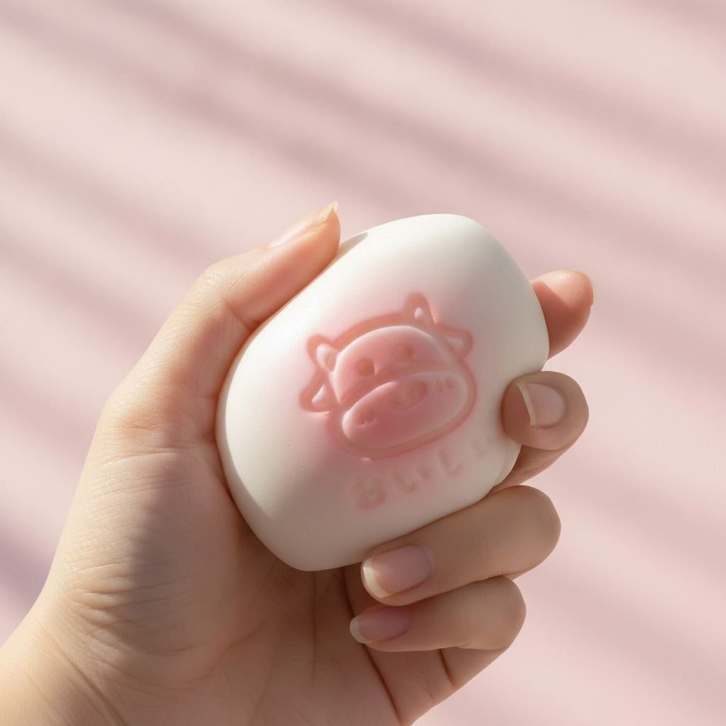 Soft Puffy Squishy Toy - White - squeeze in hand