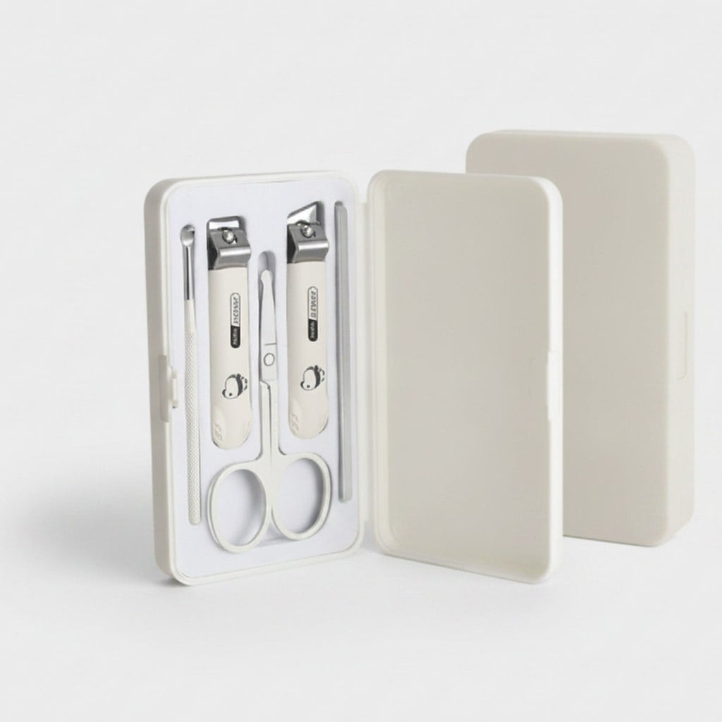 Cream Nail Care Manicure Set With Scissors – Korean nail care (view 1)