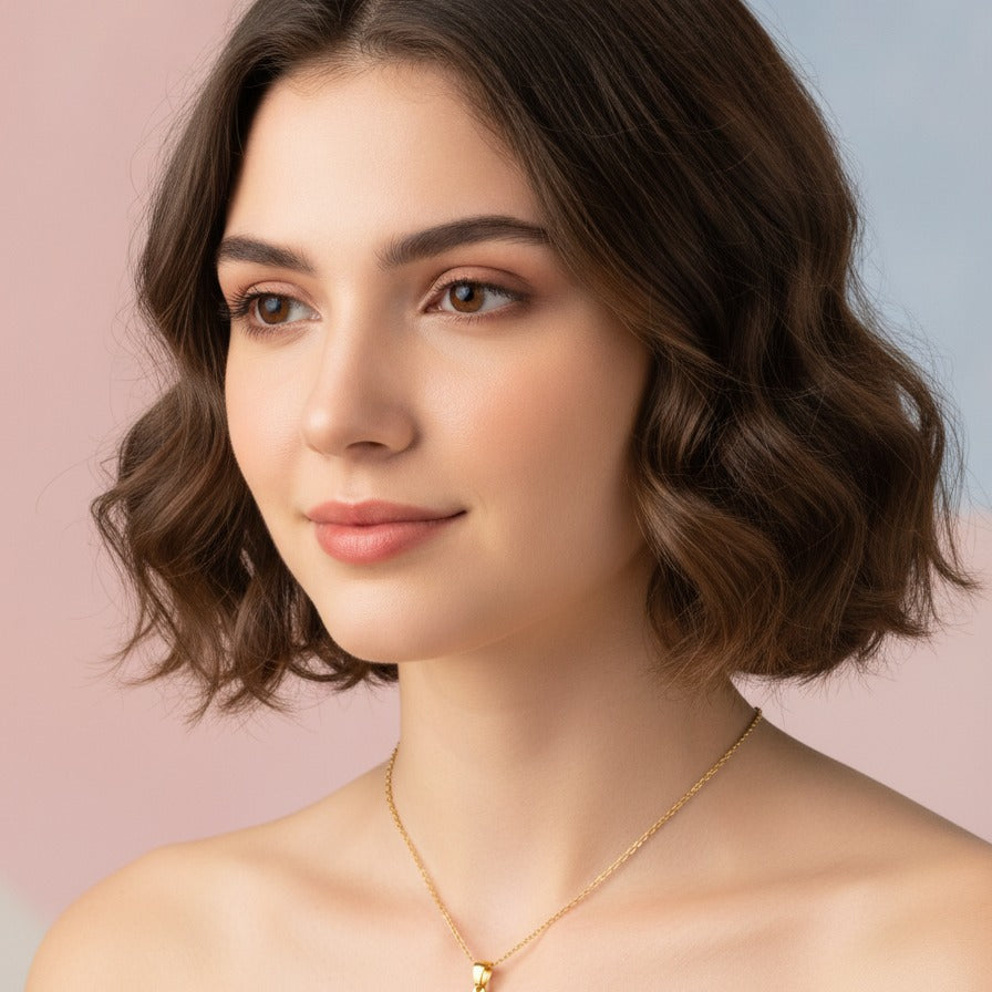 Initial Letter Pendant Necklace - Gold