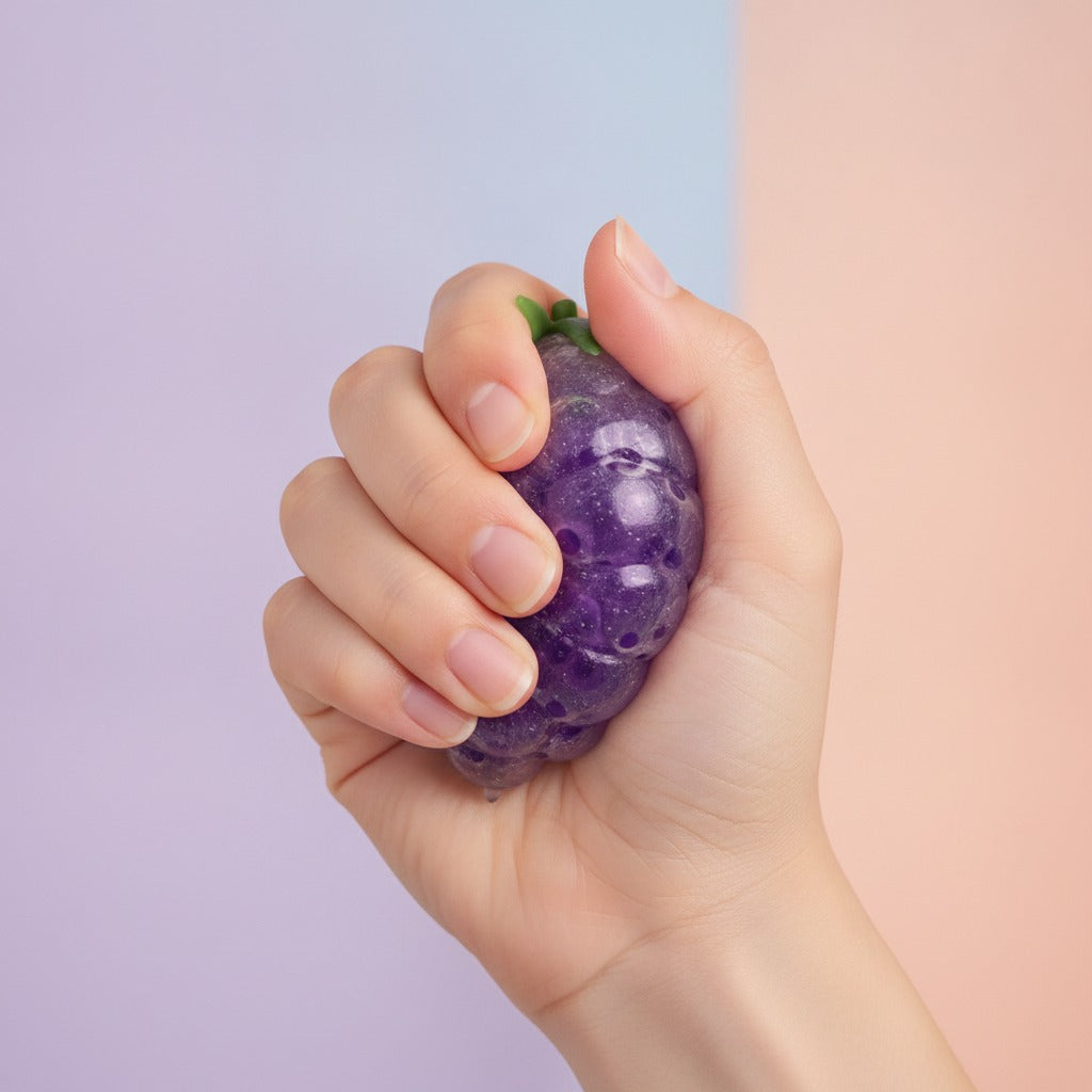 Purple Gummy Berry Candy Set - squeeze in hand