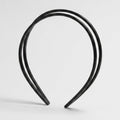 Curved Minimalist Hairband Headpiece - Crossover Headband Shiny Black – hair accessories (view 1)