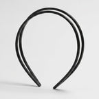 Curved Minimalist Hairband Headpiece - Crossover Headband Shiny Black – hair accessories (view 1)