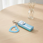 Holographic Heart Charm Keychain - Blue