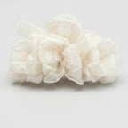 Cream Floral Ruffle Hair Claw Clip – hair accessories (view 1)