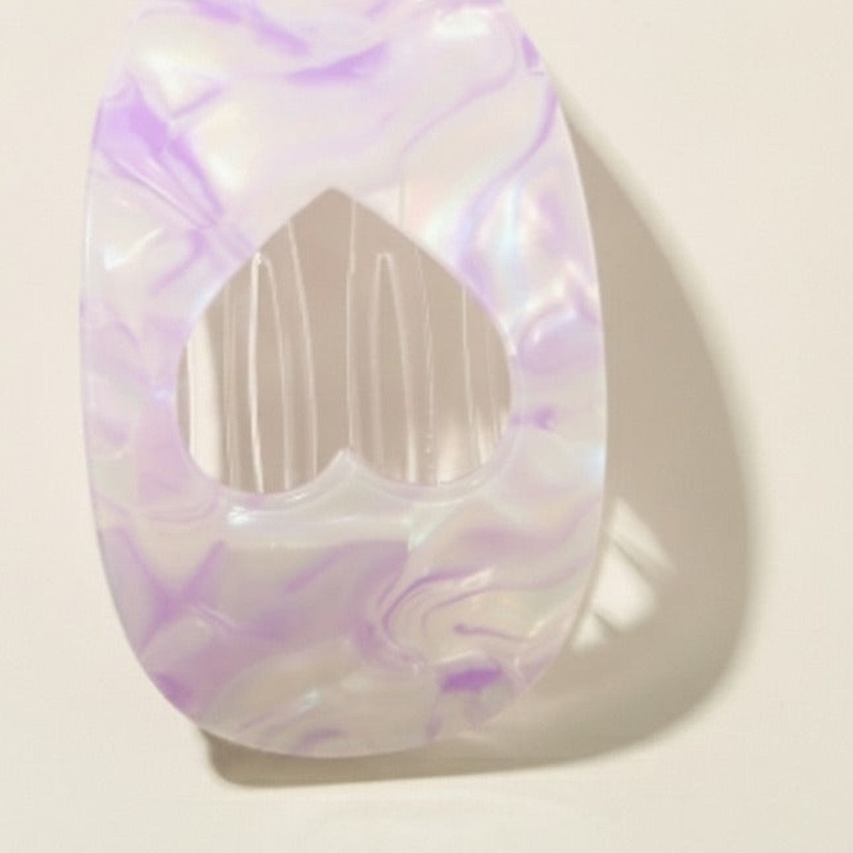 Opalescent Heart Cutout Hair Claw Clip - Mermaid Princess Heart Purple #4 – hair accessories (view 1)