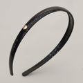 Black Padded Headband With Gold Heart Charm – hair accessories (view 1)