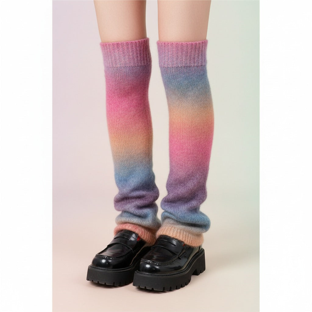Pastel Gradient Slouch Socks - Purple Gradient