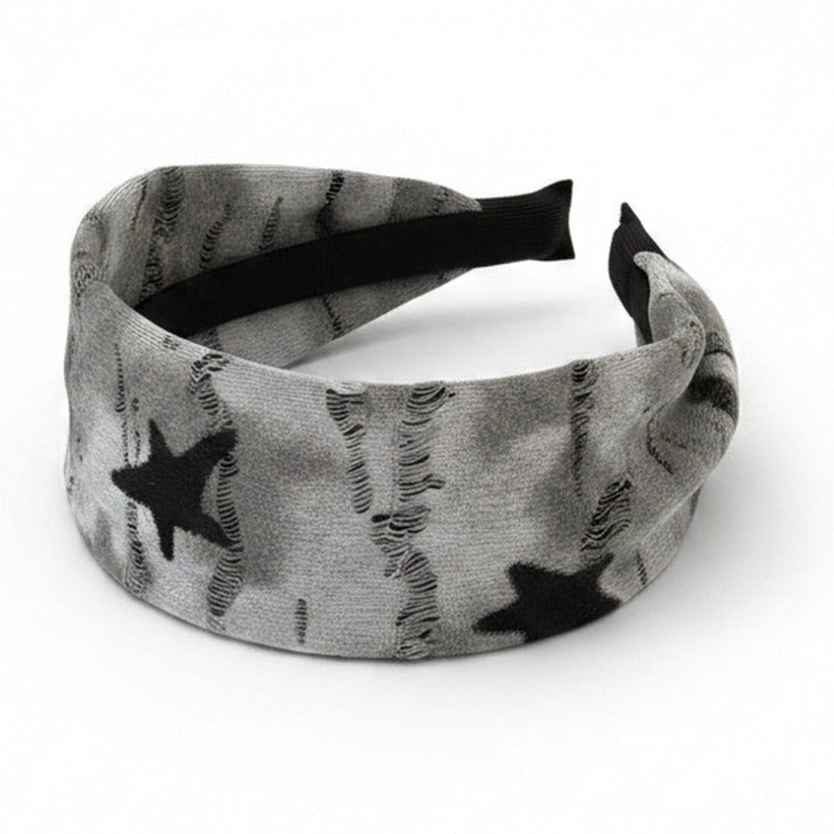 Black Star Grey Knit Hairband – hair accessories (view 1)