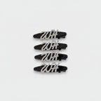 Rhinestone Black Clip Hair Pin Set Letter Rhinestone