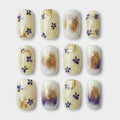 Pressed Flower Nail Art Set - Cream & Gold Floral