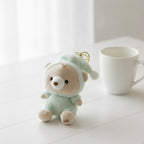 Cozy Bear Plush Keychain - Sage Green