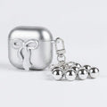 Bow Pearl Charm Airbuds Case - Silver (for AirPods Pro 2)