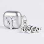 Bow Pearl Charm Airbuds Case - Silver (for AirPods Pro 2)