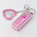 Holographic Heart Charm Keychain - Pink