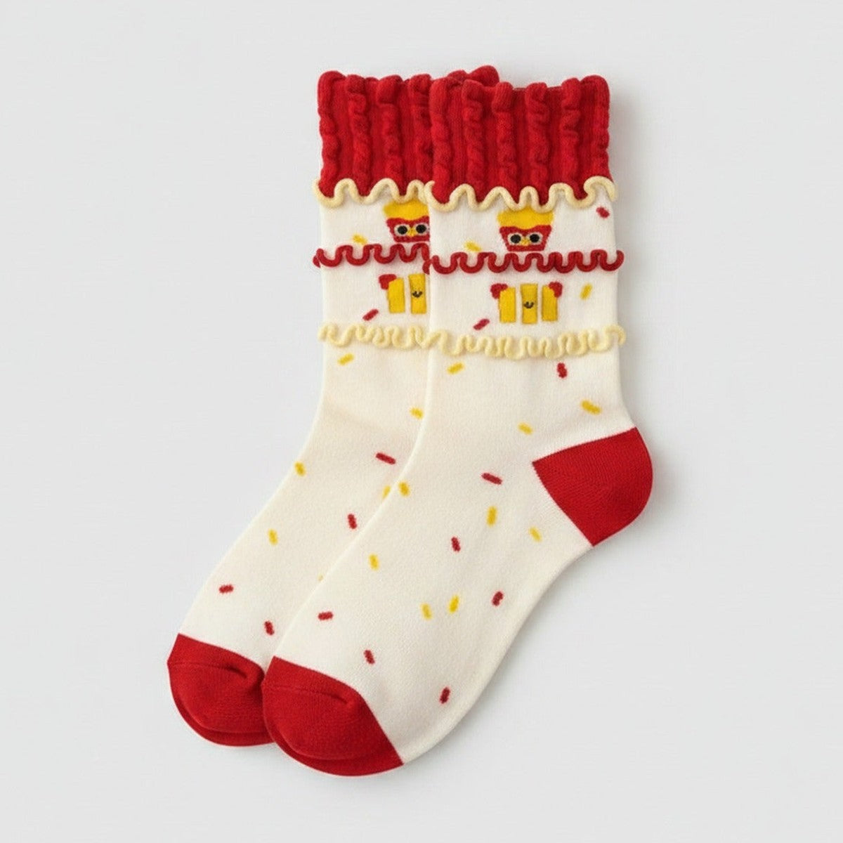 Red Ruffled Cupcake Crew Socks – apparel accessories (view 1)
