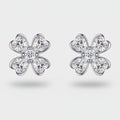 Silver Flower Cubic Zirconia Stud Earrings – jewelry (view 1)