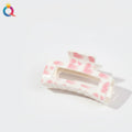 Pink Heart Patterned Hair Claw Clip – hair accessories (view 1)
