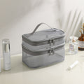 Large capacity double-layer mesh makeup bag - Gray