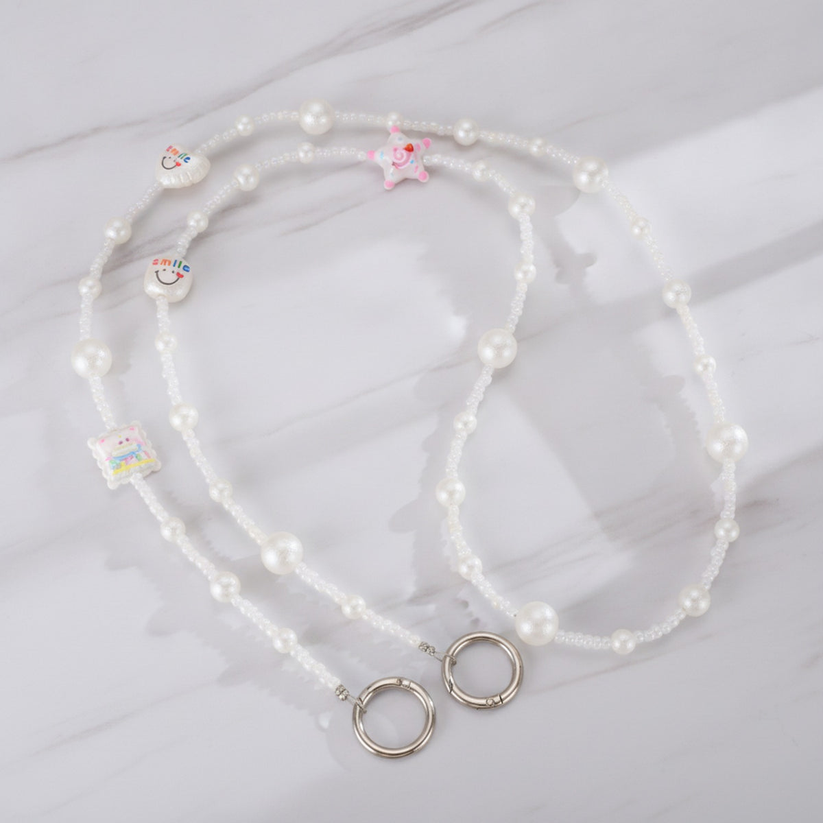 Beaded Phone Charm Strap - Star & Pillow