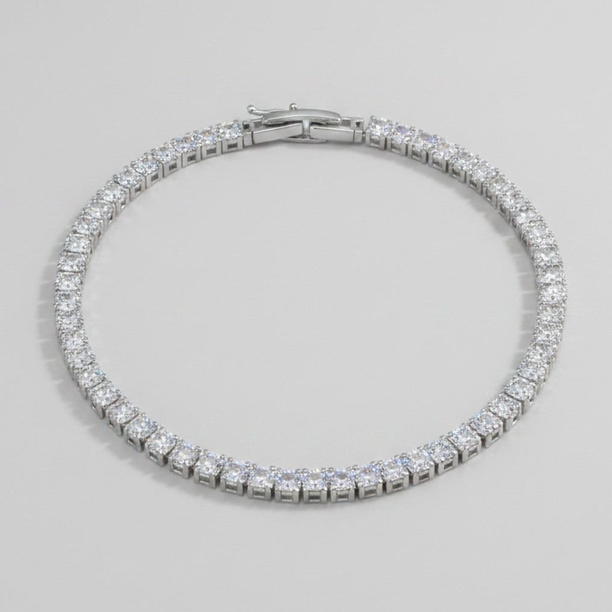 Rhinestone Tennis Bracelet Silver Chain Link – jewelry (view 1)