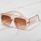 Oversized Gradient Shield Sunglasses - Light Coffee