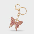 Sparkly Butterfly Keychain Charm Pink