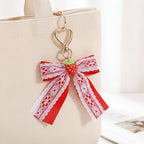 Strawberry Heart Charm Keychain - Classic Red