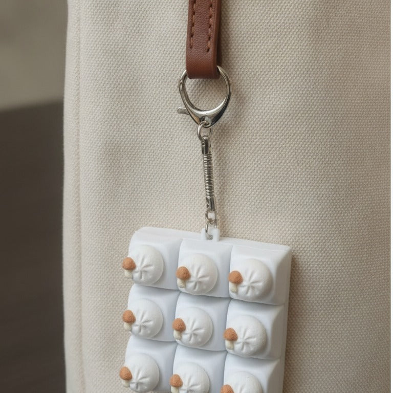 Stacked Dumpling Keychain - White