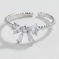 Silver Bow Ring With Cubic Zirconia Stones – jewelry (view 1)