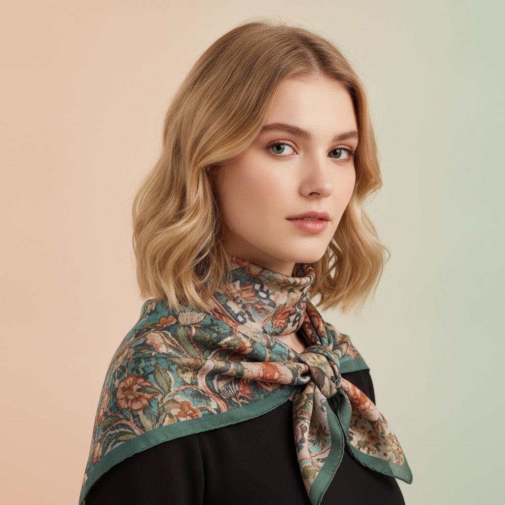 Vintage Floral Patchwork Scarf - Type 8
