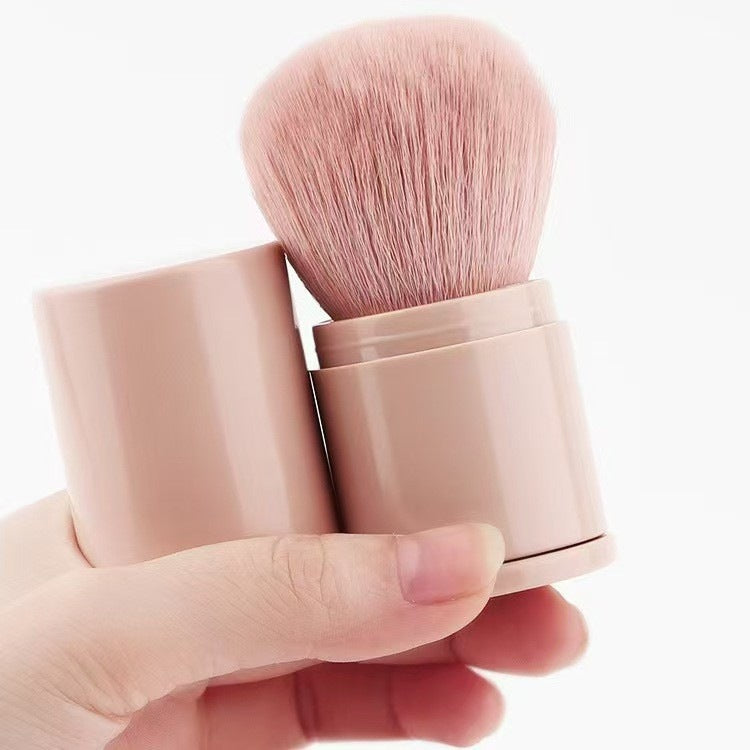 Single, convenient, retractable mushroom-shaped powder brush - Pink