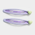 Purple Heart Charm Hair Clips Set – hair accessories (view 1)