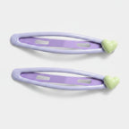 Purple Heart Charm Hair Clips Set – hair accessories (view 1)