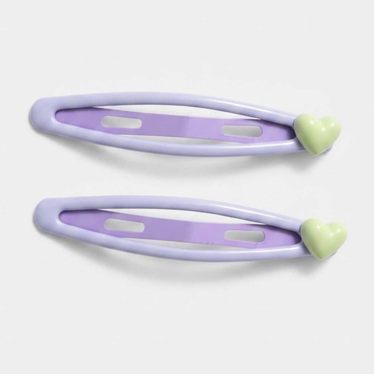 Purple Heart Charm Hair Clips Set – hair accessories (view 1)